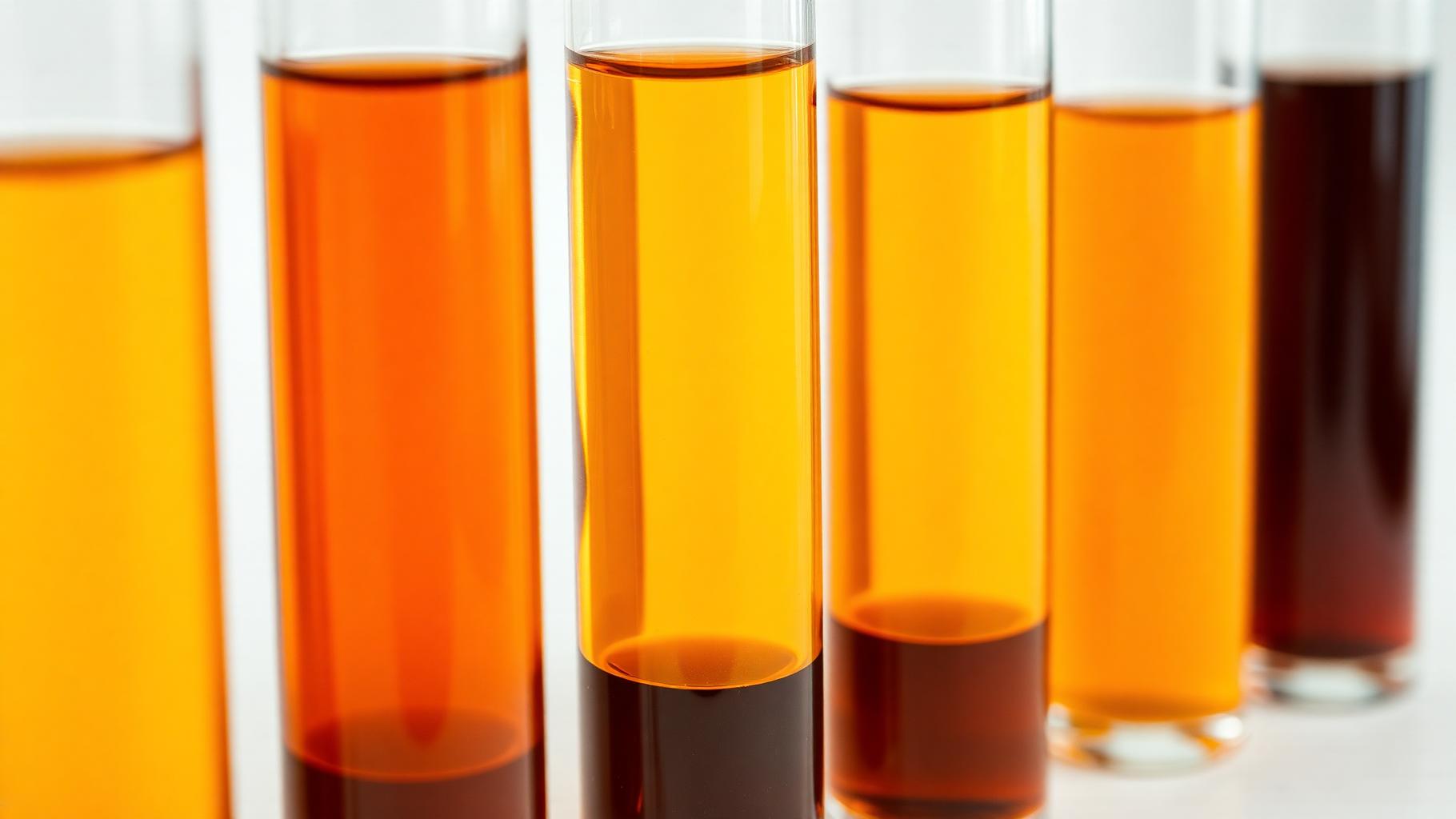Químico sosteniendo tubo de ensayo con líquido en laboratorio industrial